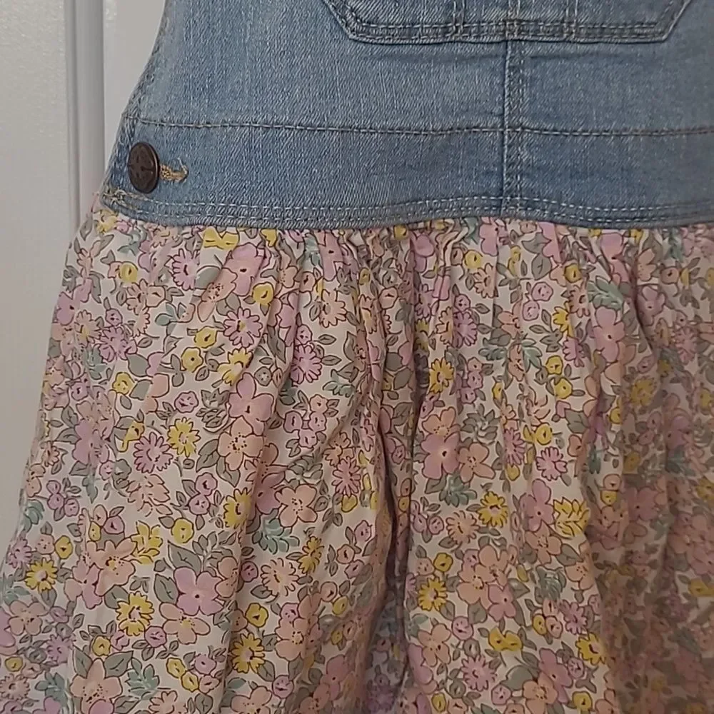 OshKosh Floral Overalls Dress Size 5T